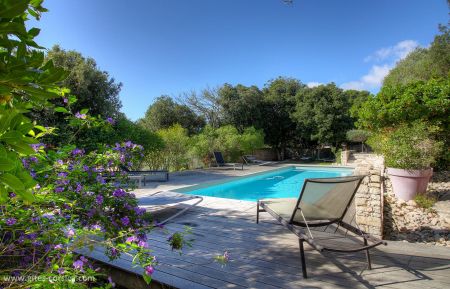 Gite n&deg;17333 Bonifacio - Corse - Gite &agrave; Bonifacio, le sud Corse, labellis&eacute; G&icirc;tes de France : la piscine commune