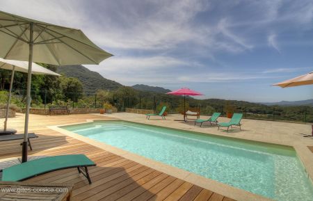 Gite n&deg;23242 Sart&egrave;ne - Corse - Gite &agrave; Sart&egrave;ne, Le Grand Valinco, Corse du Sud, labellis&eacute; Gites de France : la piscine commune