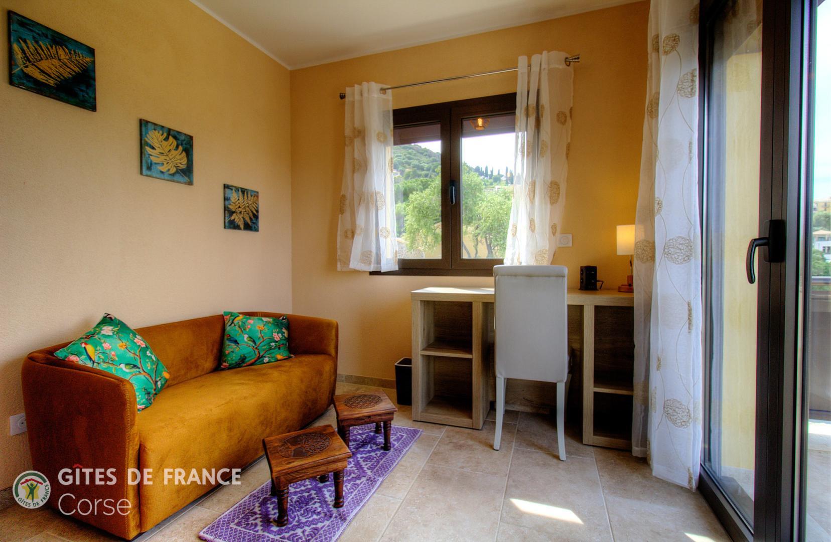 Chambres d'hôtes à Monticello, Balagne, Haute-Corse, labellisé Gites de France : la chambre Turchinu photo 14