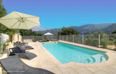 Gite n&deg;55313 Cateri - Corse - G&icirc;te &agrave; Cateri, Balagne, Haute-Corse, labellis&eacute; G&icirc;tes de France : la piscine commune 
