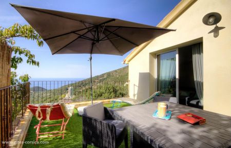 Gite n&deg;58462 Farinole - Corse - G&icirc;te &agrave; Farinole, Grand Bastia, Haute-Corse, labellis&eacute; G&icirc;tes de France : la terrasse
