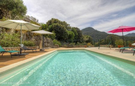 Gite n&deg;23241 Sart&egrave;ne - Corse - Gite &agrave; Sart&egrave;ne, Le Grand Valinco, Corse du Sud, labellis&eacute; Gites de France : la piscine commune