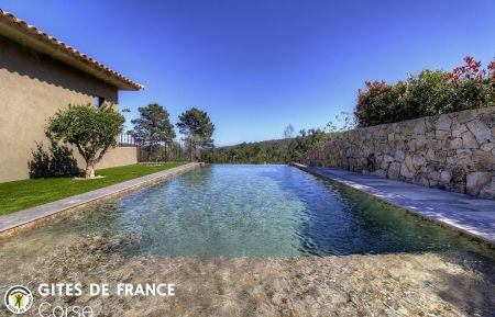 Gite n&deg;27311 Zonza - Corse - G&icirc;te &agrave; Sainte Lucie de Porto Vecchio, le Sud Corse, en Corse du sud, labellis&eacute; G&icirc;tes de France : la piscine commune