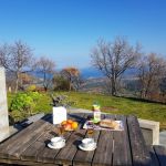 Terrasse ext&eacute;rieur, vue mer        