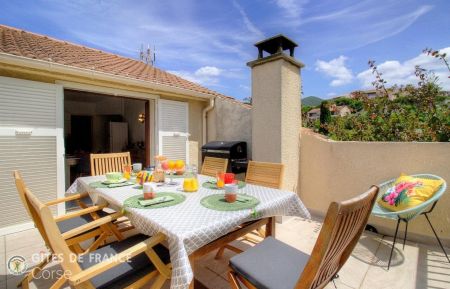 Gite n&deg;62991 Saint-Florent - Corse - G&icirc;te &agrave; Saint-Florent, Grand Bastia, Haute-Corse, labellis&eacute; G&icirc;tes de France : la terrasse